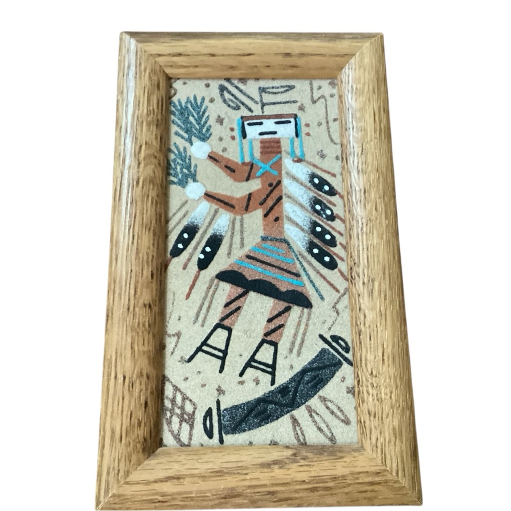 Navajo Sandpainting Framed Wallhanging